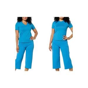 Joy Collection Women's Two Performance Tees w/ Headband Ocean Blue - Regular